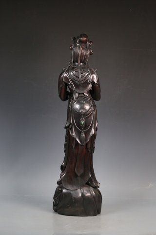 紫檀|精品紫檀观音佛像摆件、藏品取名贵紫檀木为材,木中帝王