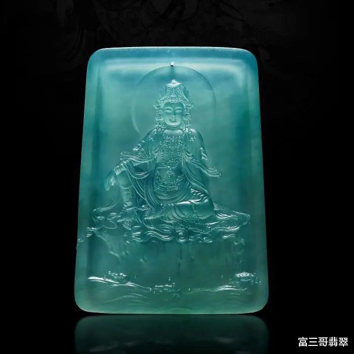 水月观音|玉赏 ▏翡翠玉雕艺术创作——《水月观音》