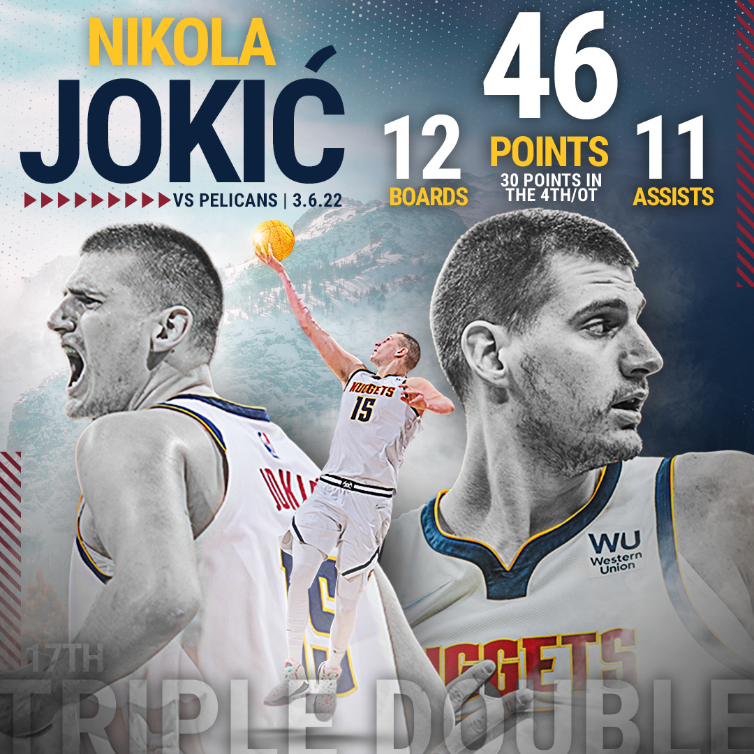 约基奇|末节加时独得30分！狂砍46分12板11助，约基奇就是要蝉联MVP？