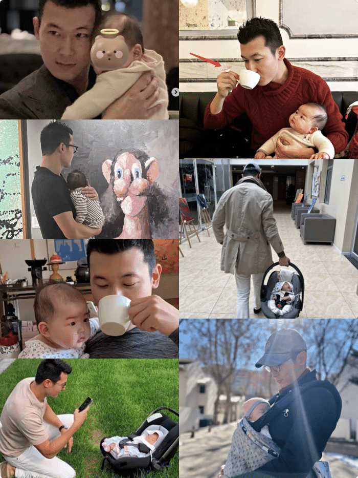 朱珠|朱珠半岁女儿近照曝光，颜值高镜头感十足，被爸爸轻托下巴超有爱