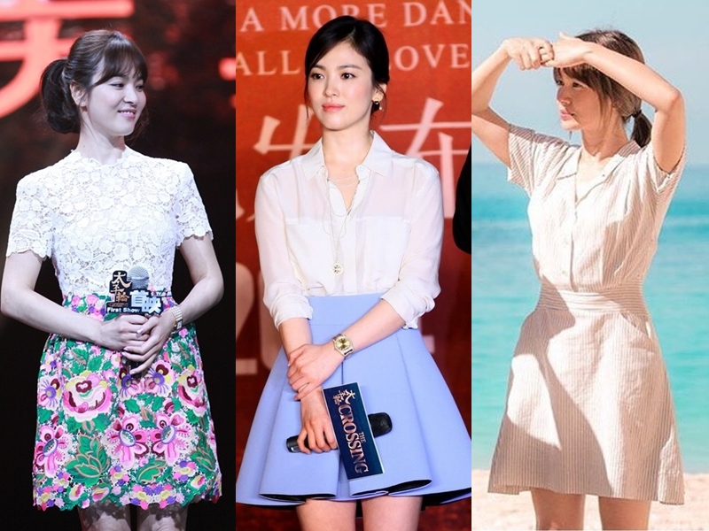 锁定A字短裙、奶油暖沙色，新媳妇宋慧乔温柔可嫁系数解码