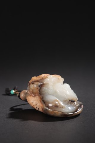 石雕|旧藏-和田玉瑞兽原石雕件