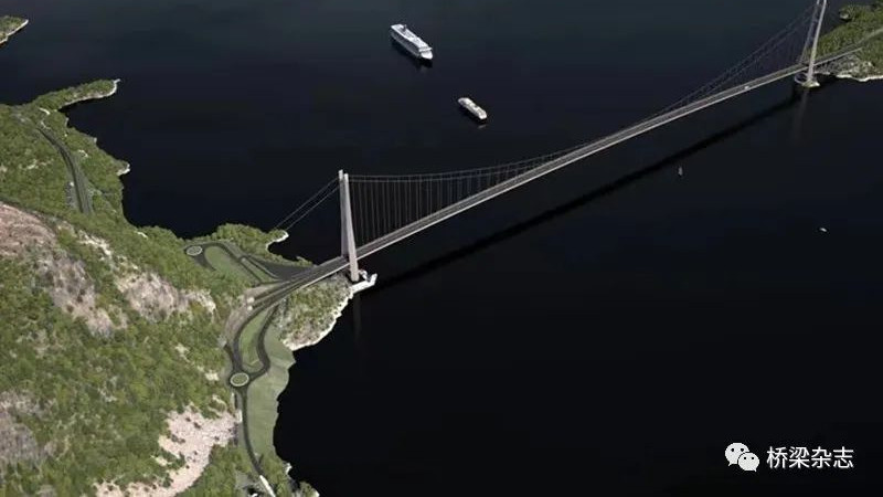 挪威|【海外桥讯】挪威设计北欧地区最长悬索桥