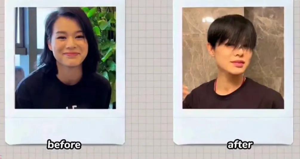 胡杏儿 胡杏儿为节目剪短发,老公用心给意见,三个儿子都说妈妈新发型靓