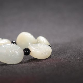 玉雕|旧藏-和田玉雕罗汉原石手串