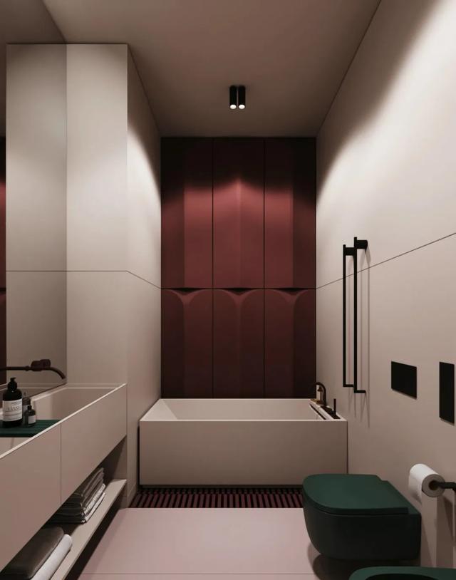 200㎡极简时尚风,优雅线条、盘状灯具,大胆配色,设计高级独特