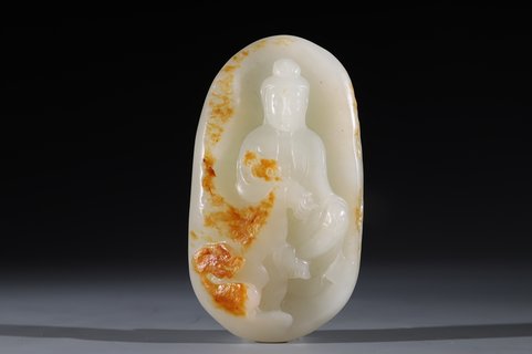 和田玉籽料|和田玉籽料 观音 把件