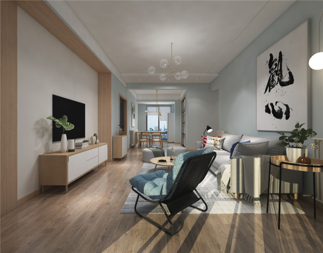115平现代风三居室,玄关简单大方白色的主色调很美