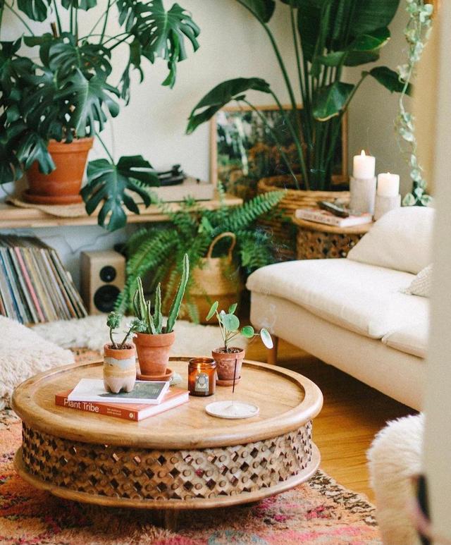 处处有植物的森系家居,配上藤编,整个家都能感受到大自然的呼吸