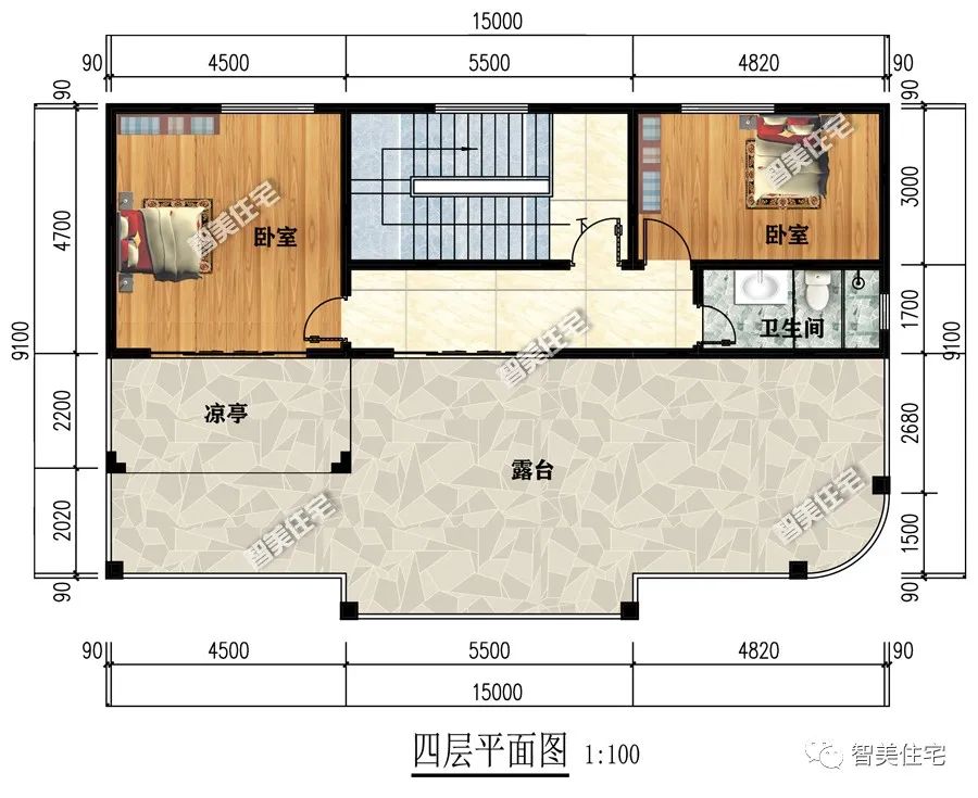 不带罗马柱设计的农村别墅,室内有堂屋,采光好生活质量高