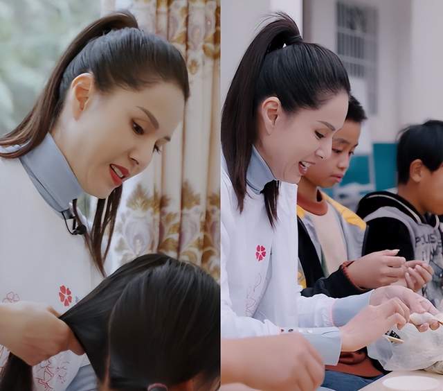 李若彤|李若彤下乡做公益！为孩子包饺子梳头太亲切，赶鸭子摘辣椒接地气