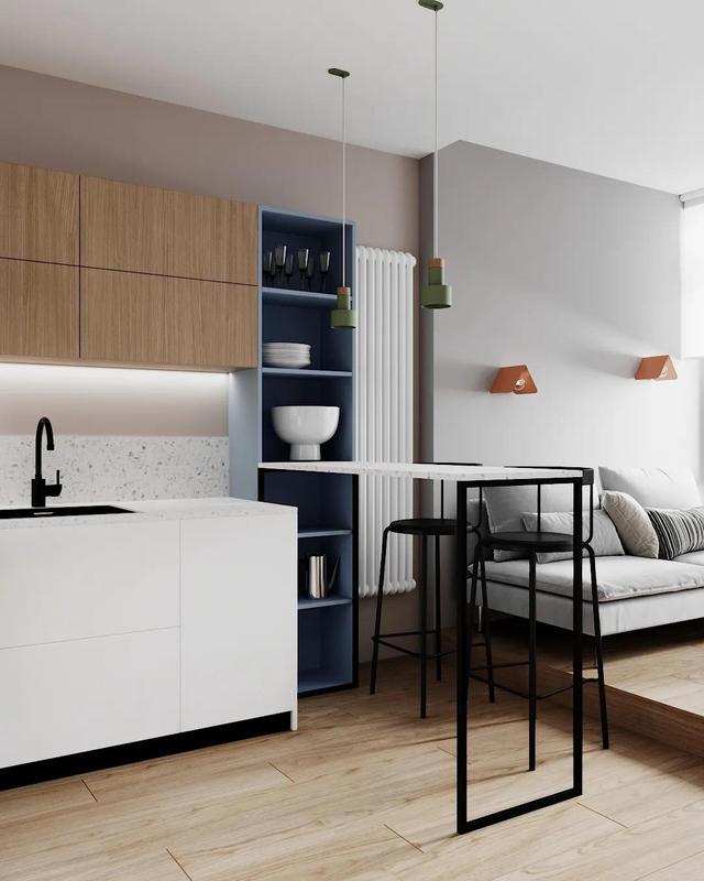 年轻夫妇买下30㎡公寓,改出超美观景客厅和大卧室,太有品味了!