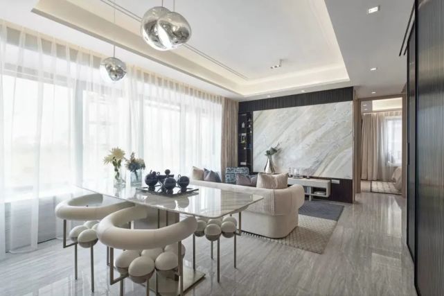 119㎡现代风三居室,客餐厅一体化的设计效果不一般,瞬间爱了