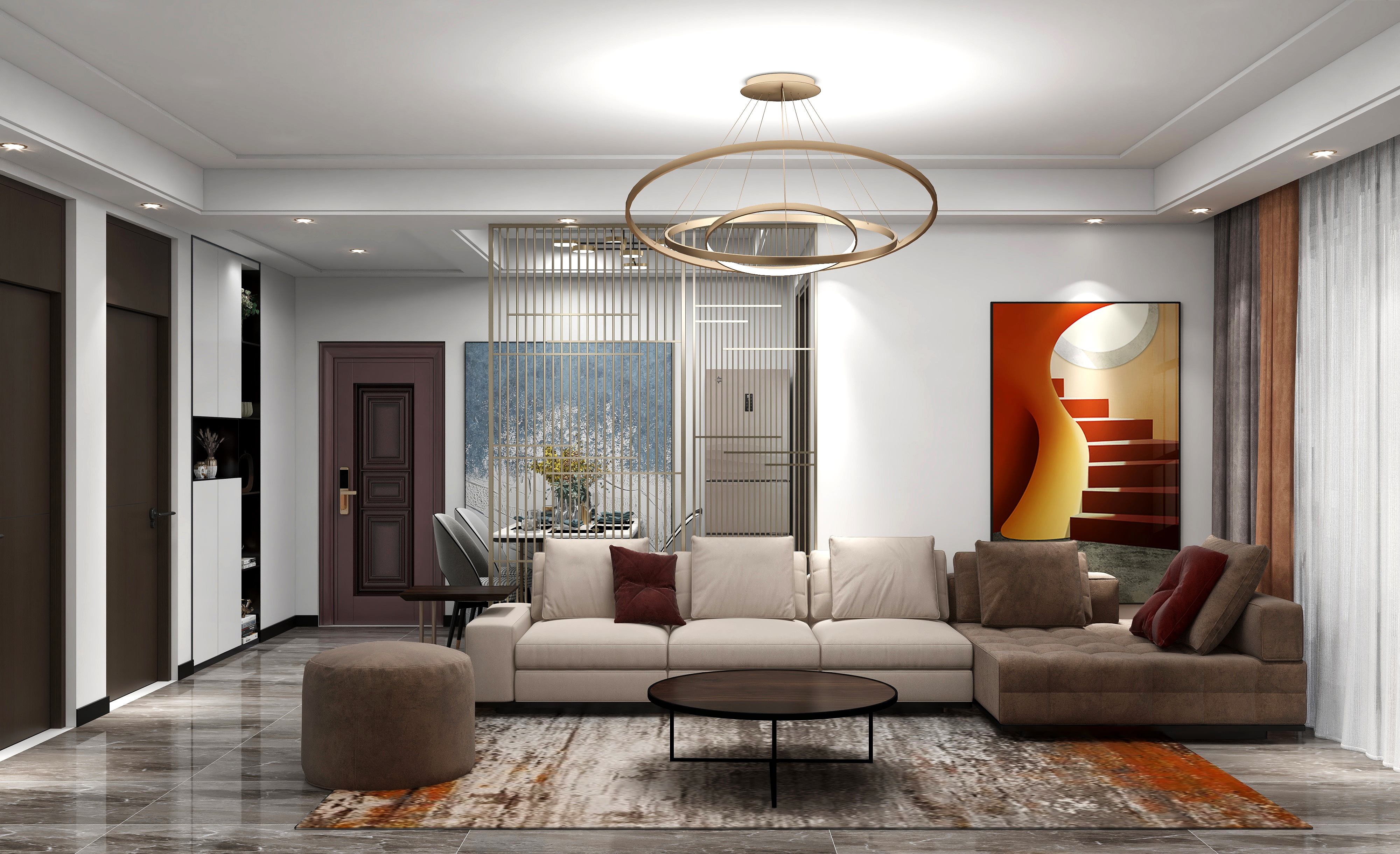 威海一品莲花城三室两厅现代风格承载了情感