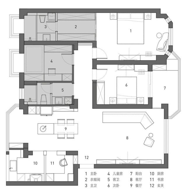 155㎡简约风,承载着三代人的生活,不花哨让家务少一半