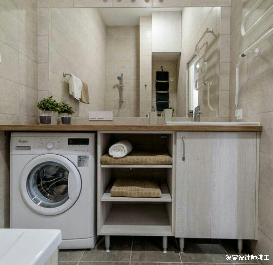 从没后悔，在洗衣机旁的缝隙装个可抽拉窄柜，收纳能力是真的强