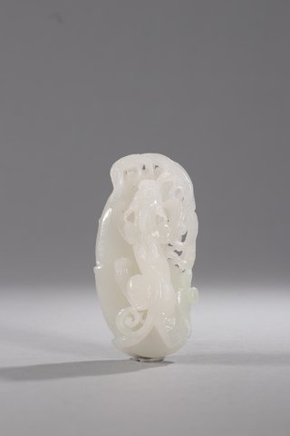 和田玉籽料|回流-和田玉籽料螭龙纹挂件