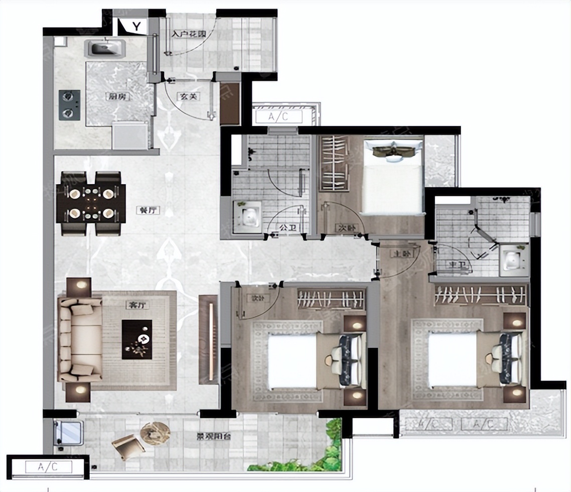 95平简约风三居室太赞了,删繁就简,描绘出丰富灵动的空间