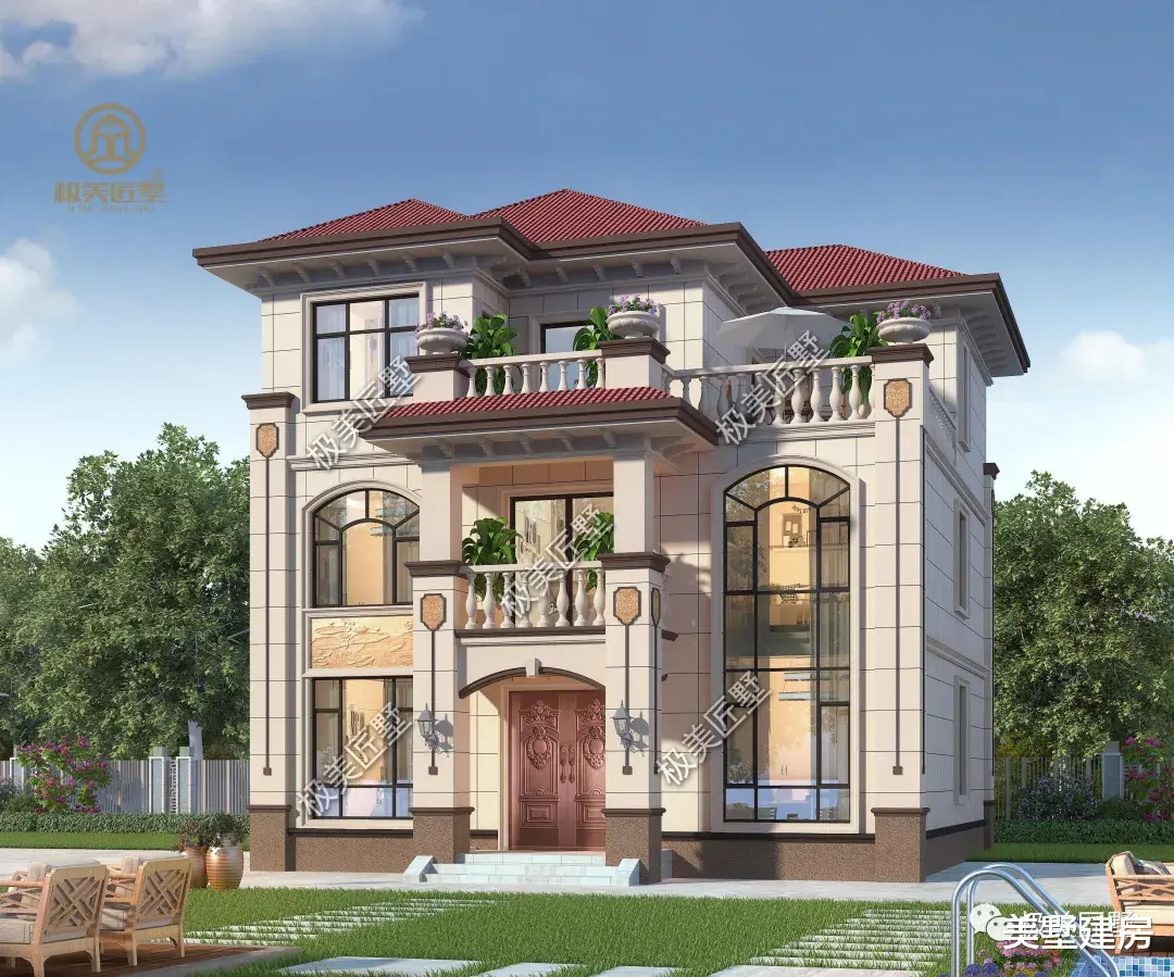 回老家建房，这款简欧风就可以参考，有负一层设计！