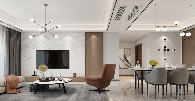 126平现代三居室,在沉稳中又不失活泼