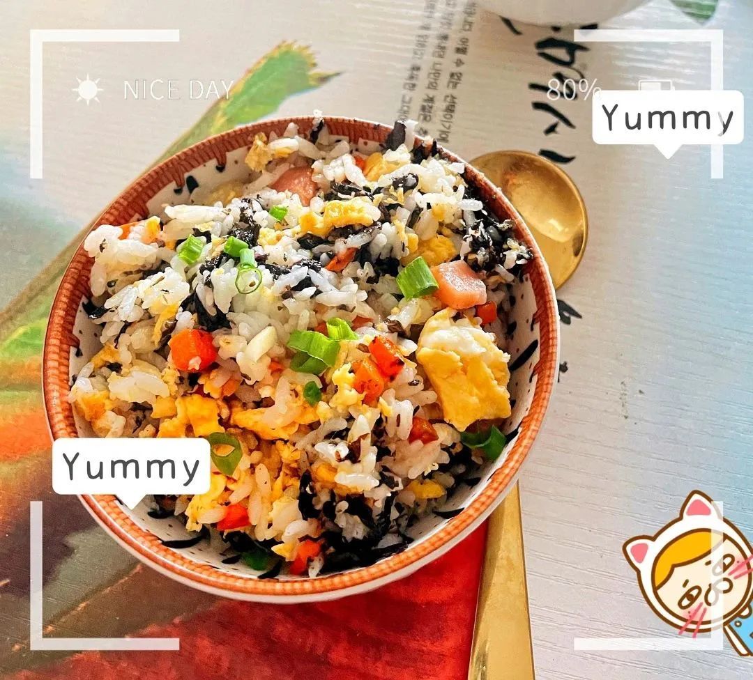 口感惊艳的紫菜炒饭，神来之笔~