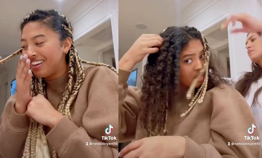 瓦妮莎|反差好大！科比女儿罕见留脏辫，瓦妮莎替她梳理，母爱的温柔