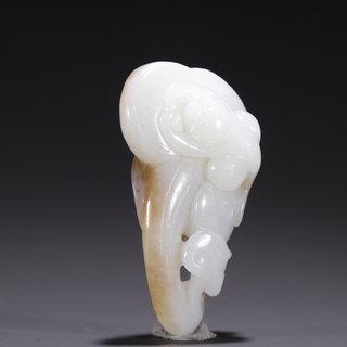 和田玉籽料|旧藏·和田玉籽料灵猴如意挂件