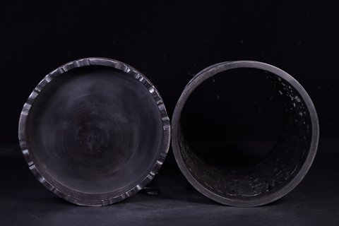 紫檀|回流:老紫檀木雕大号香薰筒。