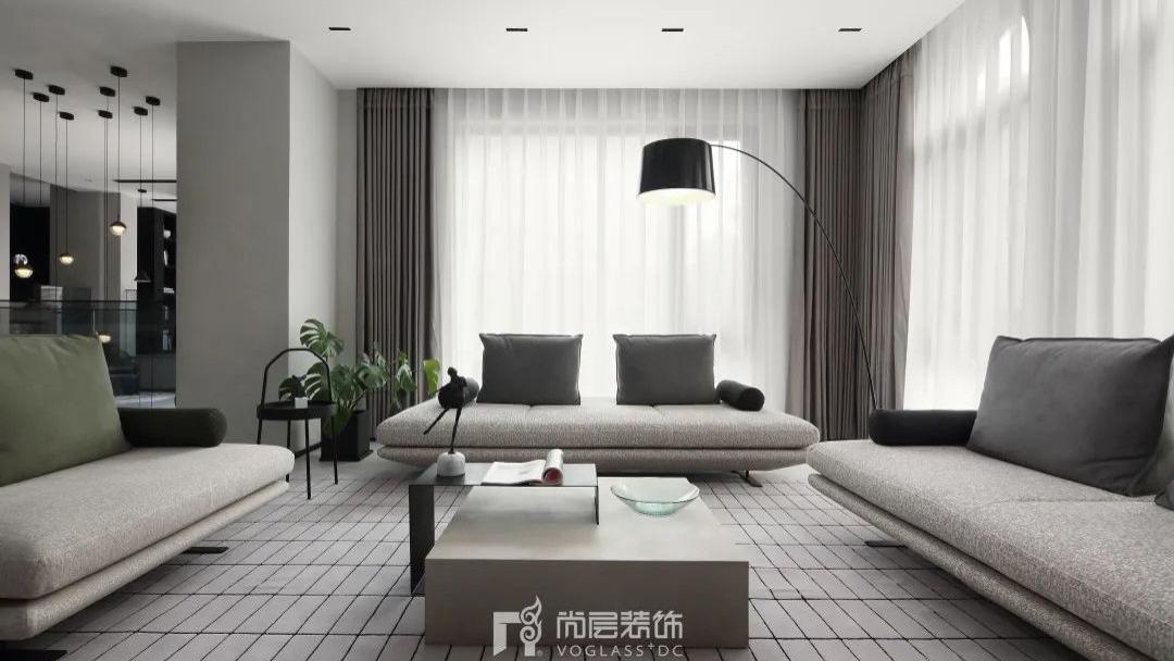 实景呈现：淡雅轻奢别墅落地，玩转黑白灰空间色彩！