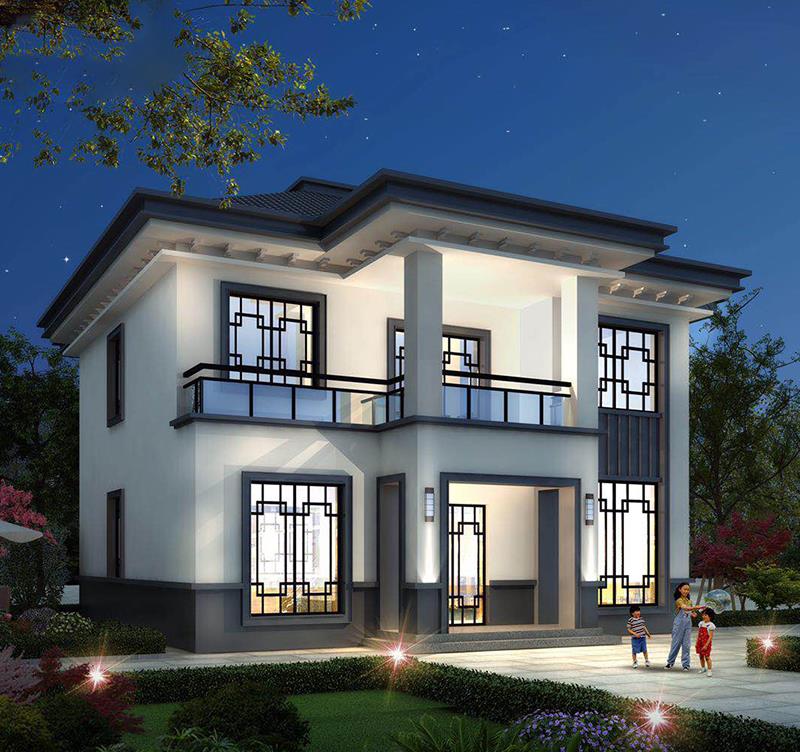 10.9×10.5米二层中式别墅,低调中显高贵,非常接地气