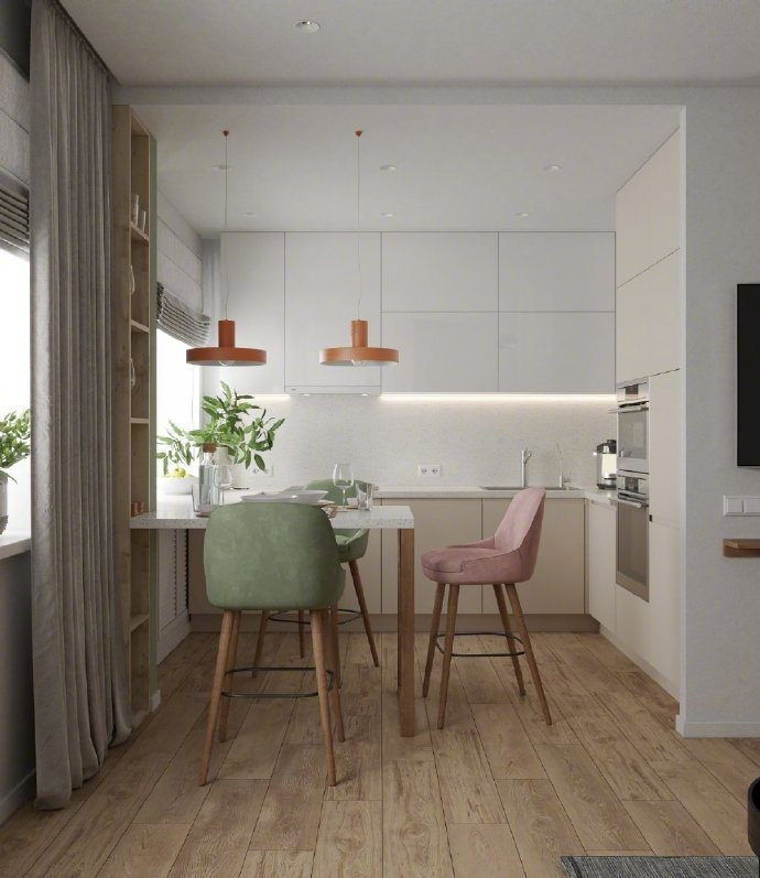 38平米小户型单身公寓，一进门就被迷住，配色太漂亮了，百看不厌