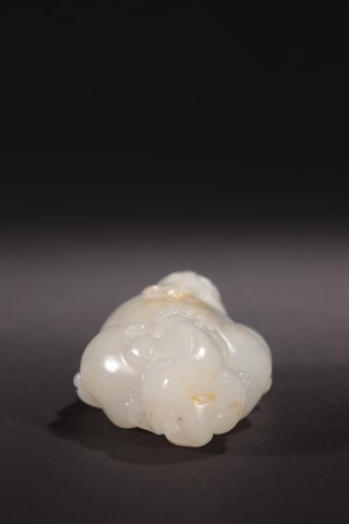 |旧藏-和田玉双兽招财雕件