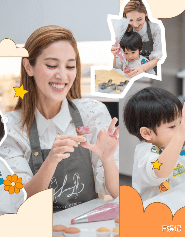 郑嘉颖|郑嘉颖和大儿子一起首次制作香蕉蛋糕 太太陈凯琳在一旁开心指导