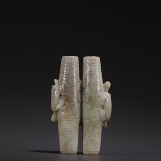 |旧藏·高古玉千年龟双联勒子