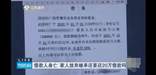 男子借20万投资,意外死亡,债主让其妻还钱被拒:我放弃继承遗产