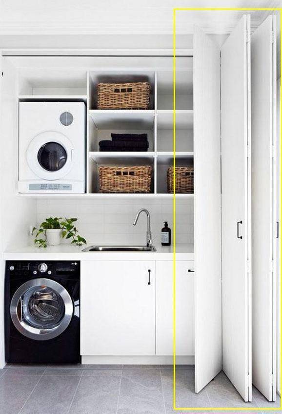 别把阳台洗衣区露外面了，越来越多人加了这扇门，比谷仓门好太多