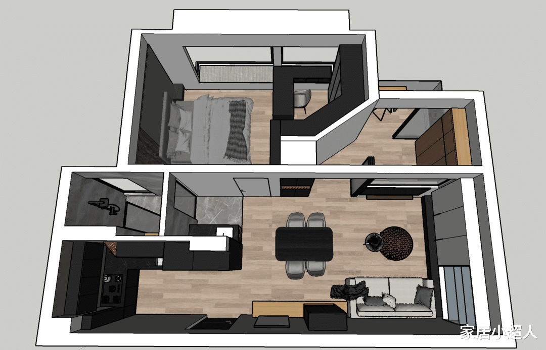 黑白为主的设计感之家,打造极简时尚雅居,感受IT男的自律生活