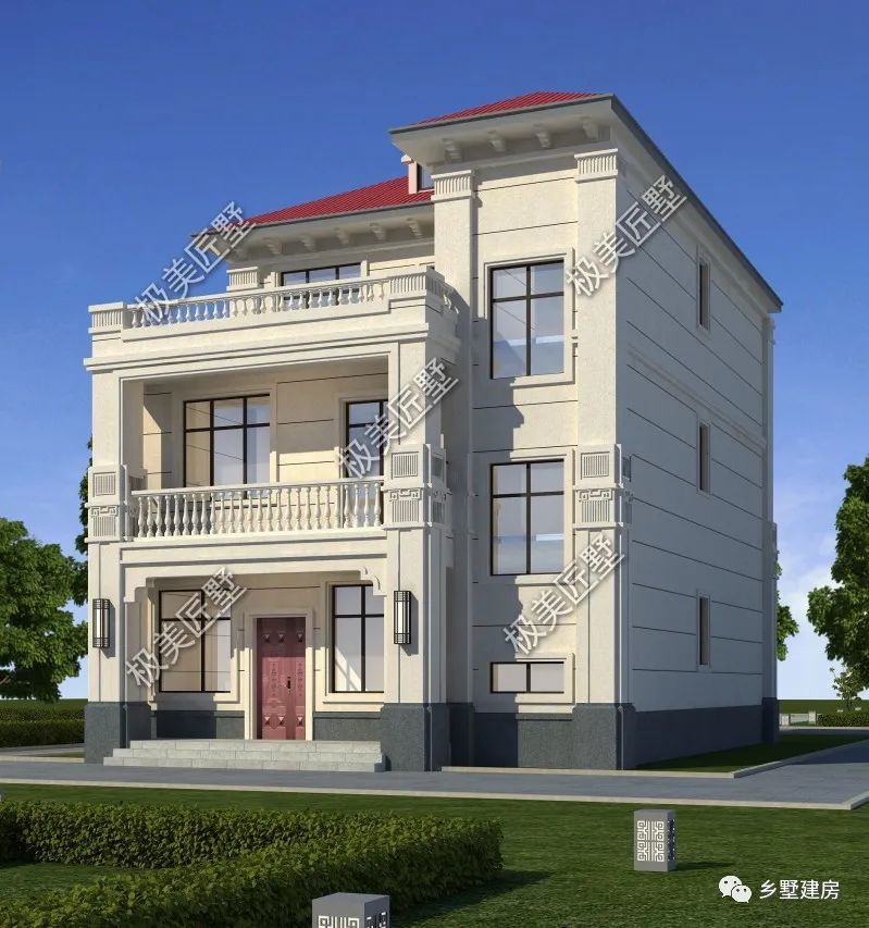 别墅|占地10.5X15.5米,简欧三层小别墅,建他准没错