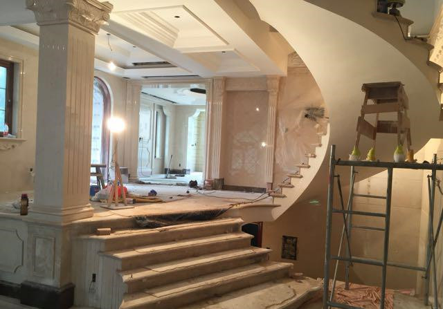 晒晒我家380平大别墅,全屋大理石墙面,装修预算400万!