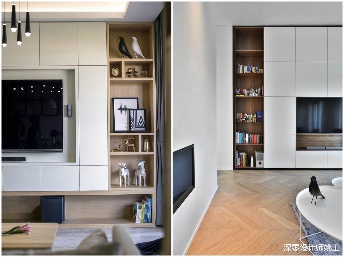 装修“过犹不及”也是痛点,电视柜不打满,侧边留空造景角更有风采