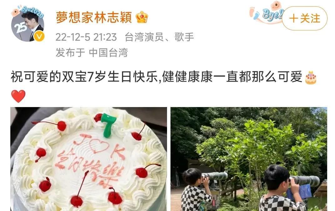 林志颖|林志颖发文庆祝双胞胎儿子生日！晒兄弟俩背影照，身形完全不同