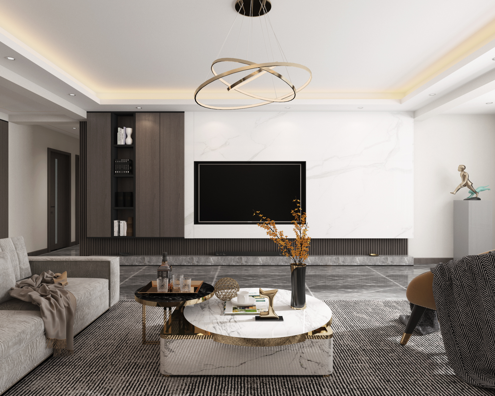 书香门第210平现代装修风格，个时尚又充满温暖的家