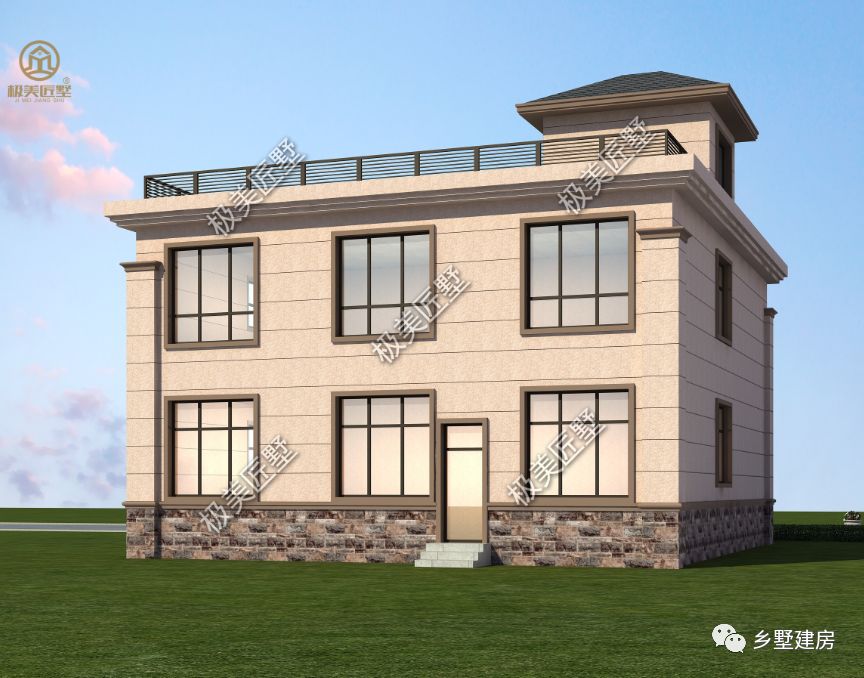11.8X13米,中西合璧的二层别墅,农村建房就选它