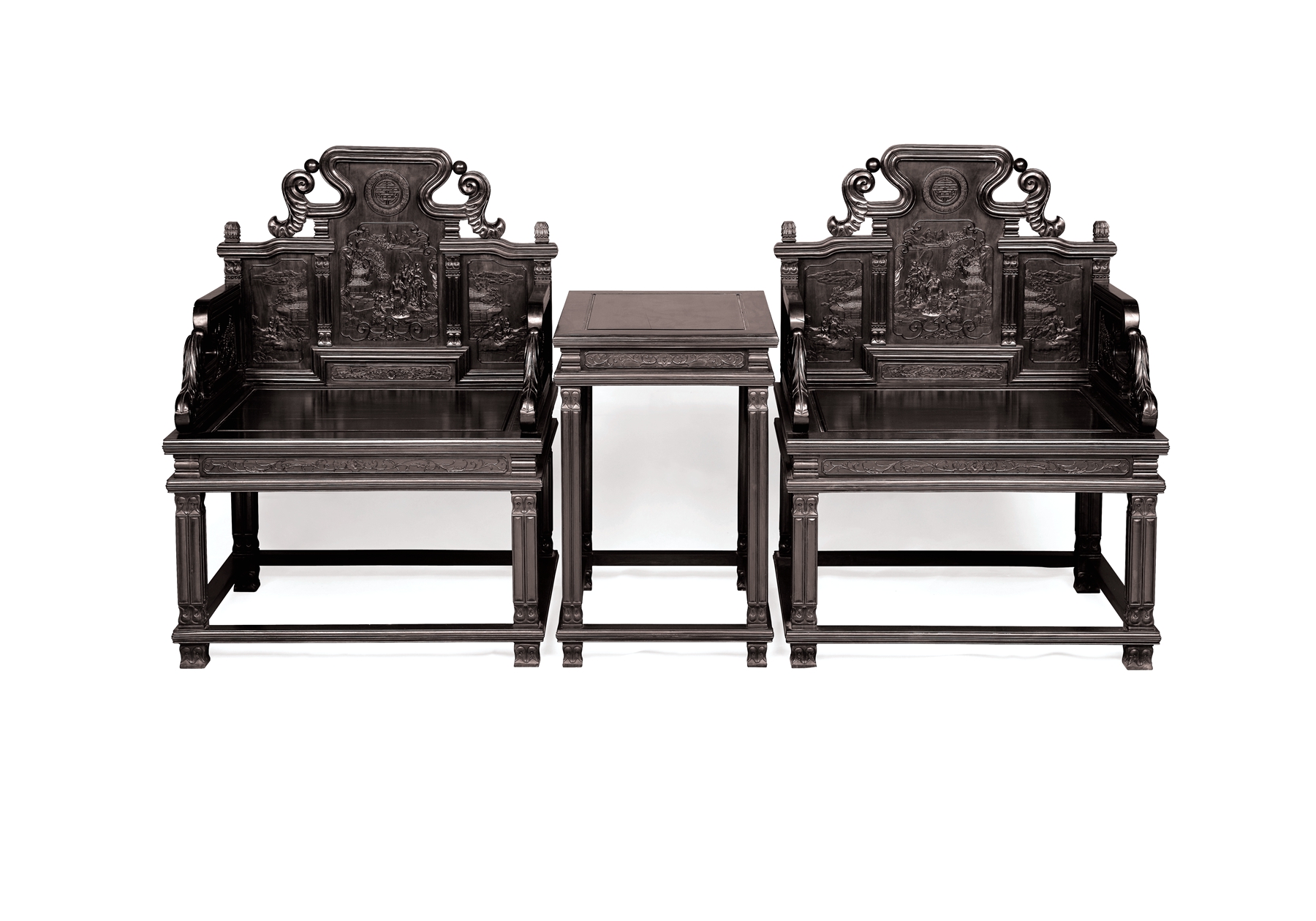 红木|君馨阁红木古典家具 · 清式紫檀扶手椅