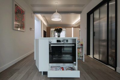 160㎡现代风五口之家,一体化设计+环形动线,打造高颜值高效空间