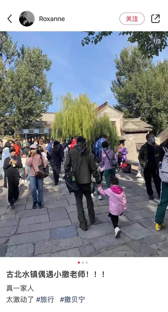 撒贝宁|撒贝宁陪家人出游，太太及龙凤胎颜值高引关注，小撒低调保持距离