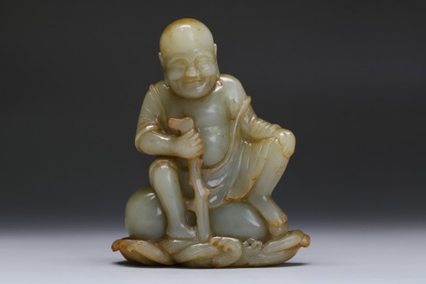 和田玉籽料|舊藏和田玉籽料“铁拐李”