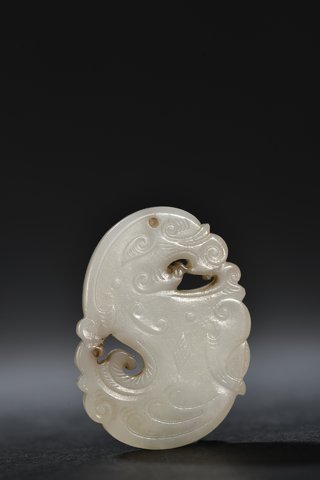 |清代 和田玉鱼化龙挂件