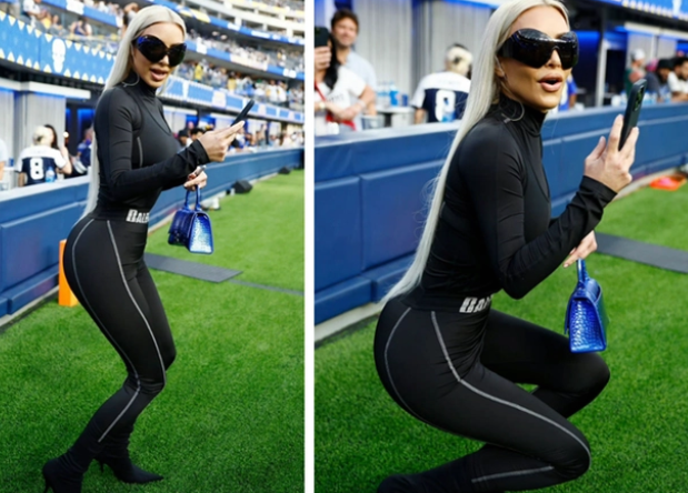 金·卡戴珊|卡戴珊陪娃看球！身穿紧身球衣大秀好身材，摇身一变成富婆辣妈