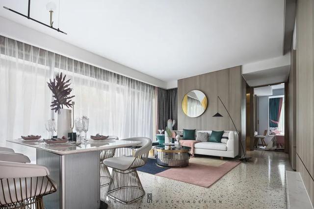 94㎡简约轻奢，活泼浪漫的配色，精致优雅的质感，效果很高端